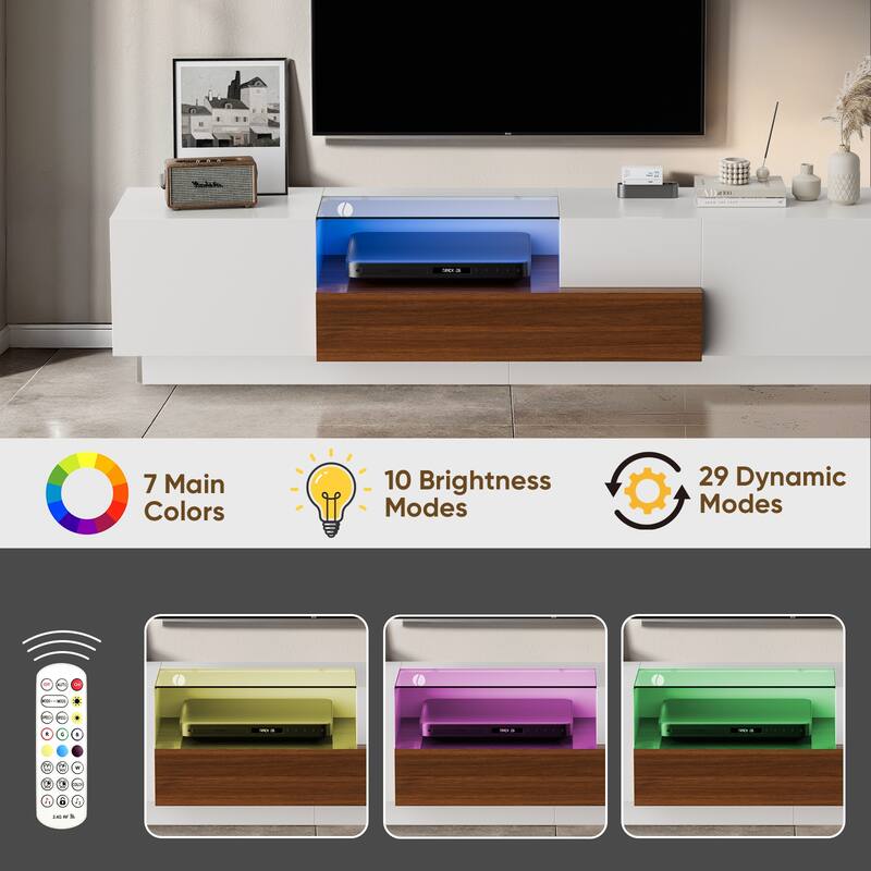 Pocassy Modern LED TV Stand for 55-75 inch TV or Living Room