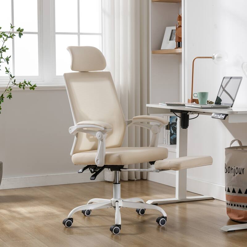 Ergonomic Mesh Office Chair with Adjustable Lumbar Support & Footrest