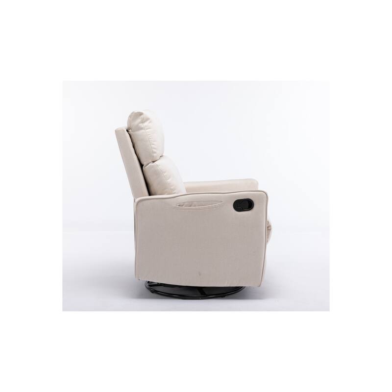 Cotton Linen Fabric Swivel Glider Recliner