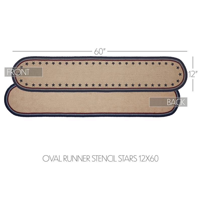My Country Oval Runner Stencil Stars 12x36