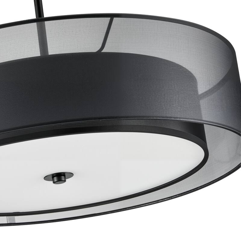 CO-Z 3-Light Antique Bronze Double Drum Pendant Chandelier