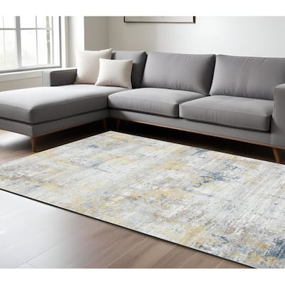 HomeRoots Abstract Contemporary Rectangle Area Rug