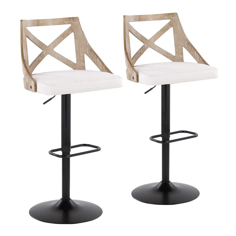 The Gray Barn Charlotte Adjustable Bar Stool with Rounded Rectangular Footrest (Set of 2)