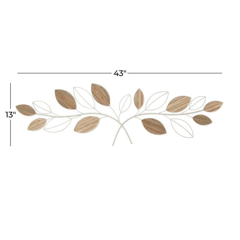 Brown Metal Leaf Home Wall Decor