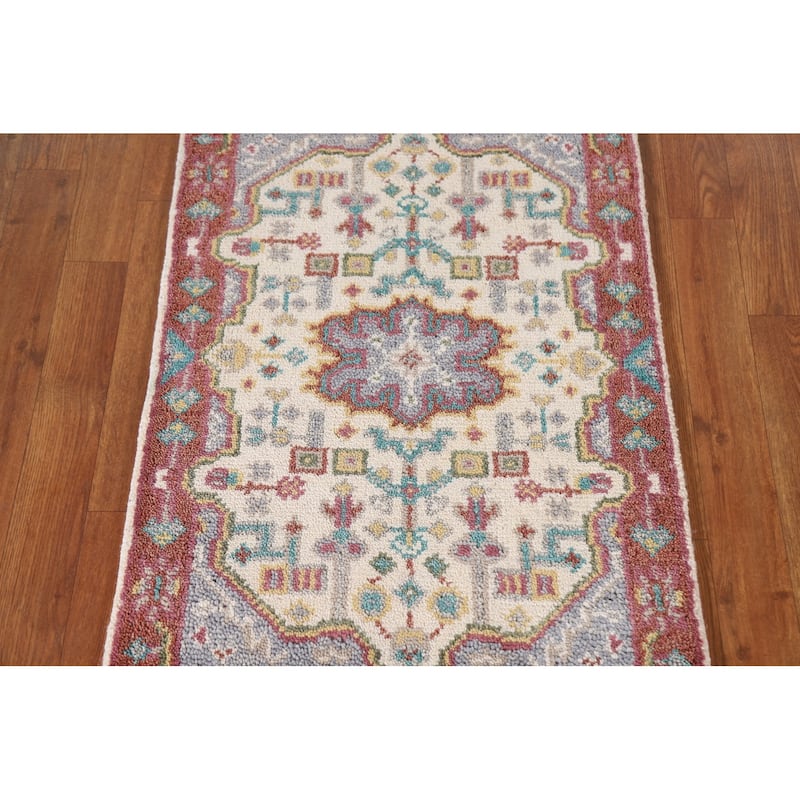 Geometric Kazak Accent Rug Hand-Knotted Wool Carpet - 2'0"x 3'0"