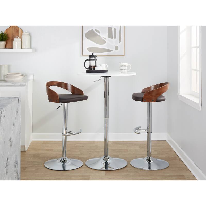 Carson Carrington Stavanger Adjustable Bar Stool with Rounded T Footrest (Set of 2)