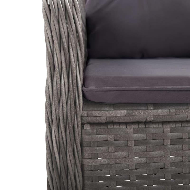 vidaXL Solid Acacia Wood Patio Bistro Set 3 Piece Poly Rattan Multi Colors - 16.3" x 16.3" x 16.9"