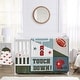 preview thumbnail 1 of 4, Sweet Jojo Designs American Football MVP Boy 4pc Nursery Crib Bedding Set Green Blue Red Vintage Helmet Field Goal Sports Themed