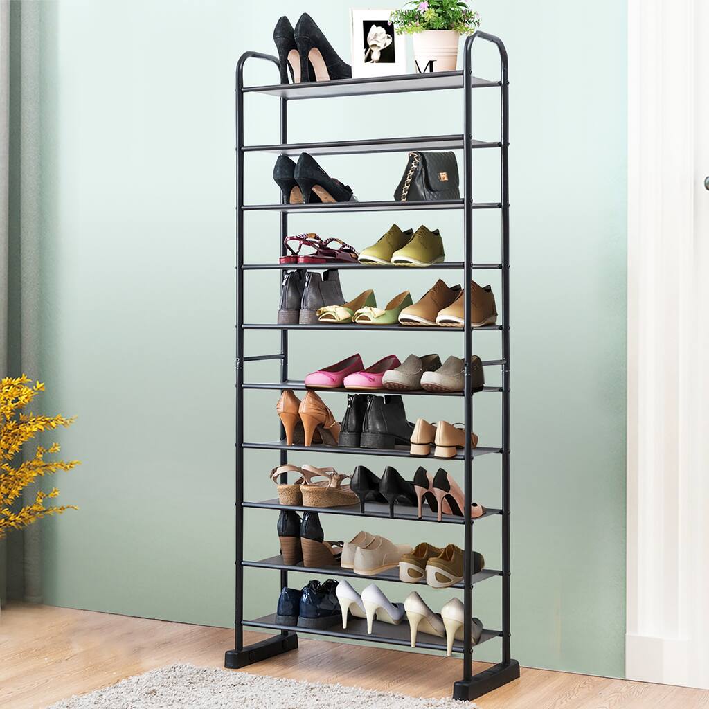 10 Tier Free Standing Shoes Rack Space Saving Shoes Organizer