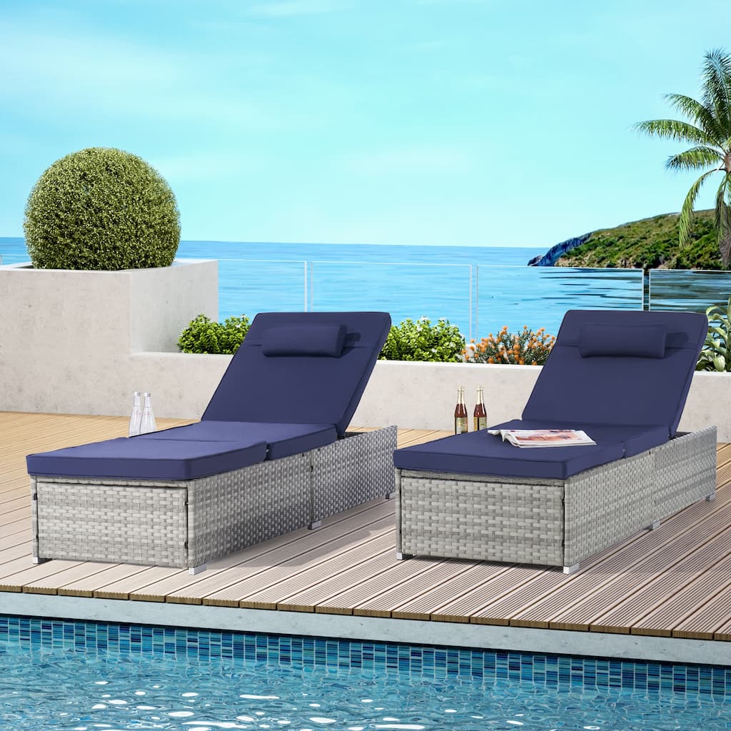 Outdoor sofa PE rattan furniture deck chair GRAY rattan