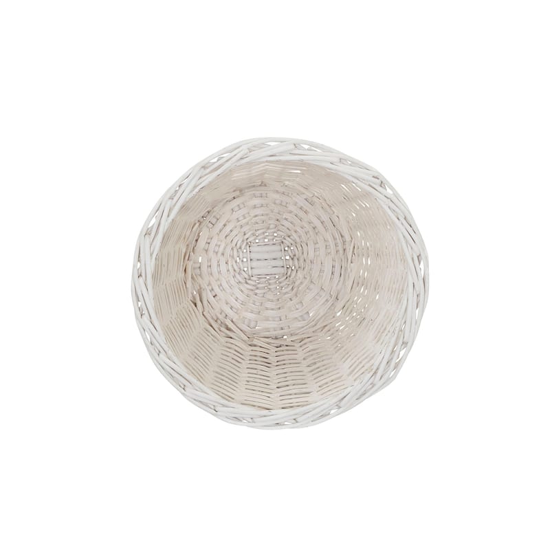 Household Essentials Willow Weave Wicker Waste Basket, White