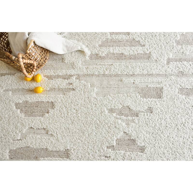 Exquisite Rugs Canyon Handmade Handwoven New Zealand Wool Ivory/Beige Area Rug