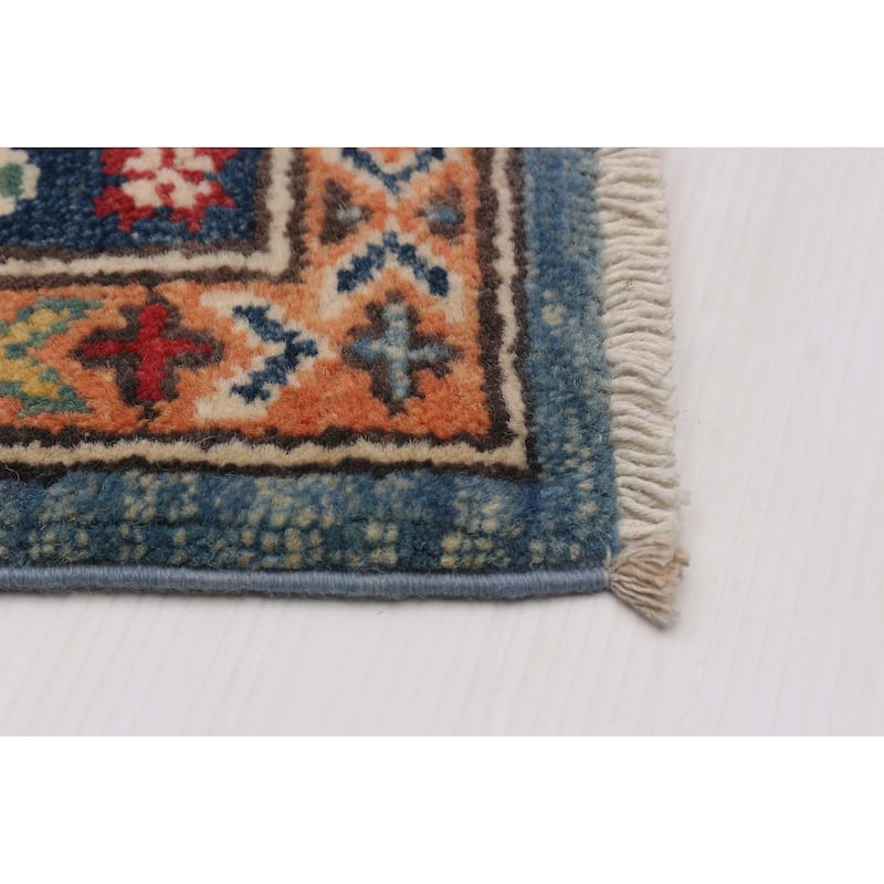 ECARPETGALLERY Hand-knotted Uzbek Ghazni Denim Blue Wool Rug - 5'11 x 8'1
