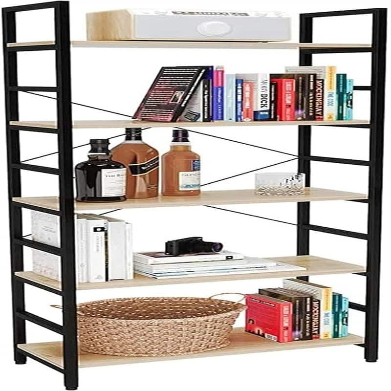 5 Tier Bookcase Adjustable Shelves