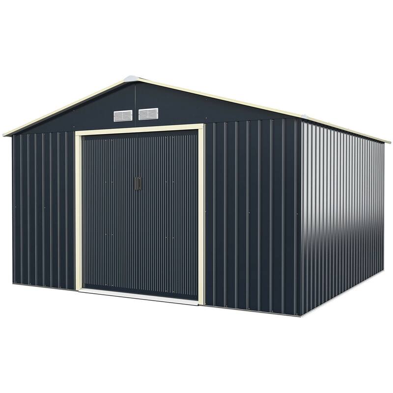 Gymax Outdoor Tool Storage Shed Large Utility Storage House w/ Sliding - 11' x 10'