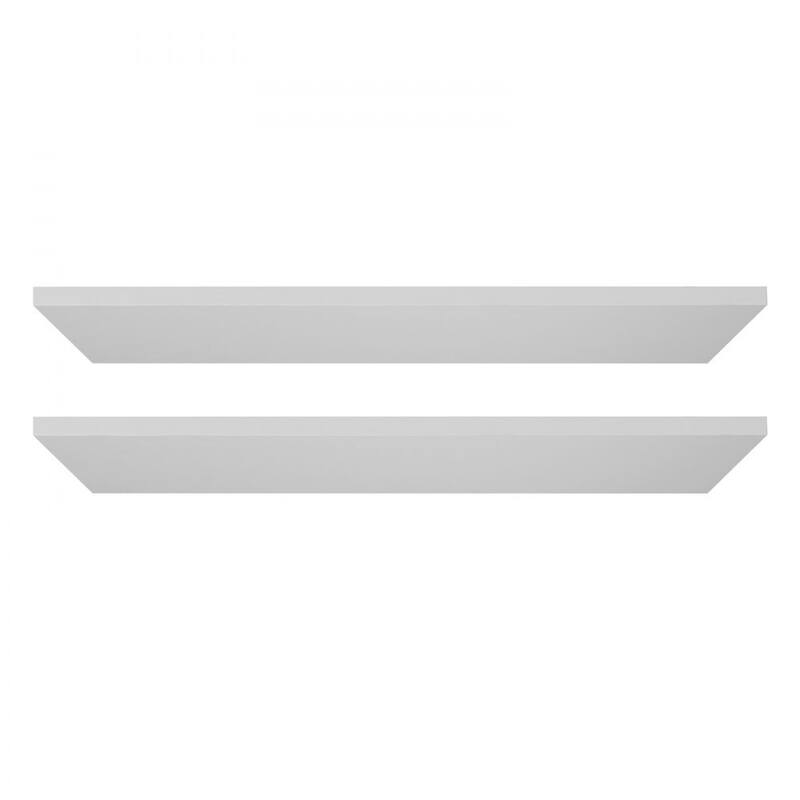2 Pieces White Particle Board Shelf Melamine-Coated High-Density Board for DIY Storage - 23” x 14” x 0.6”