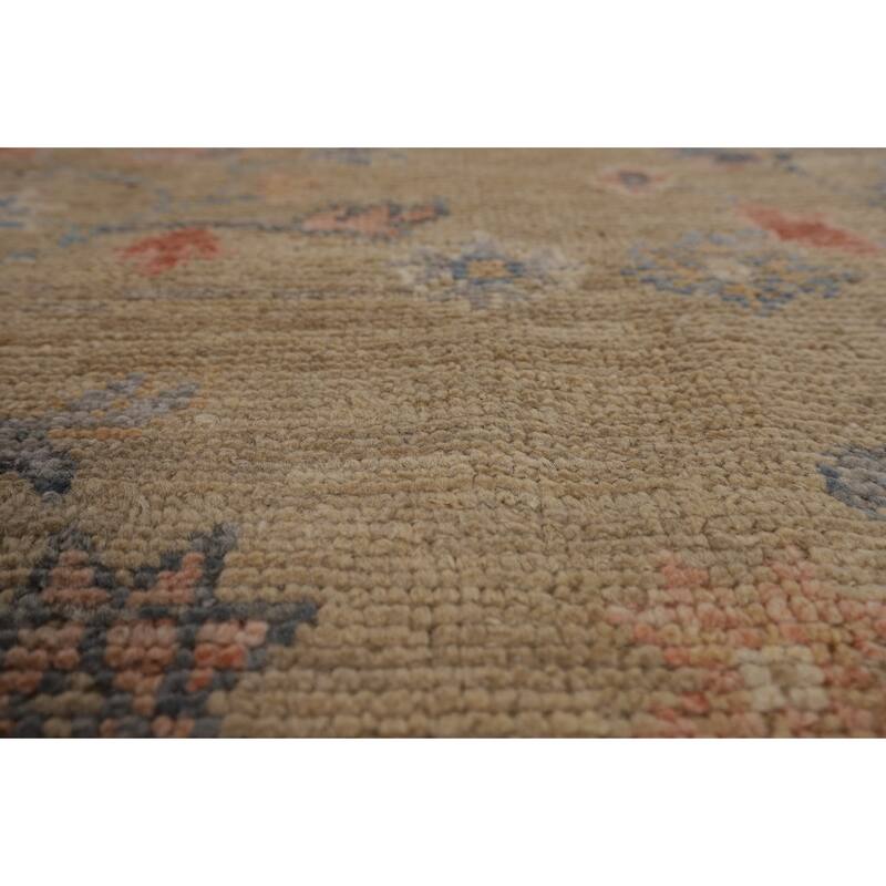 Vegetable Dye Oushak Oriental Large Area Rug Hand-Knotted Wool Carpet - 9'11"x 14'3"