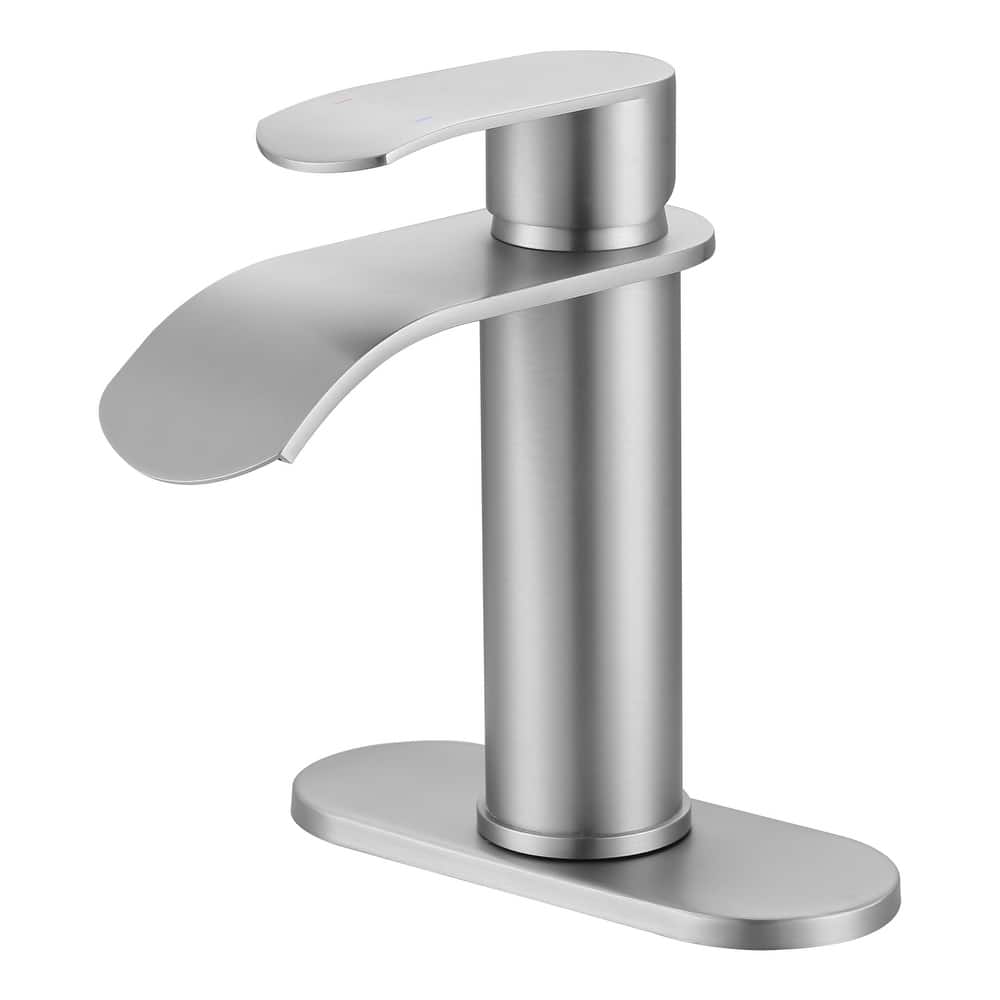 WOWOW Water Fall Bathroom Faucet with Deckplate Included
