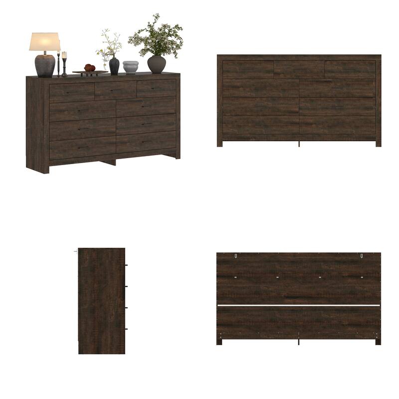 Elegant Wood - grain Nine - drawer Dresser: Spacious Storage, Modern Design & Quality Details