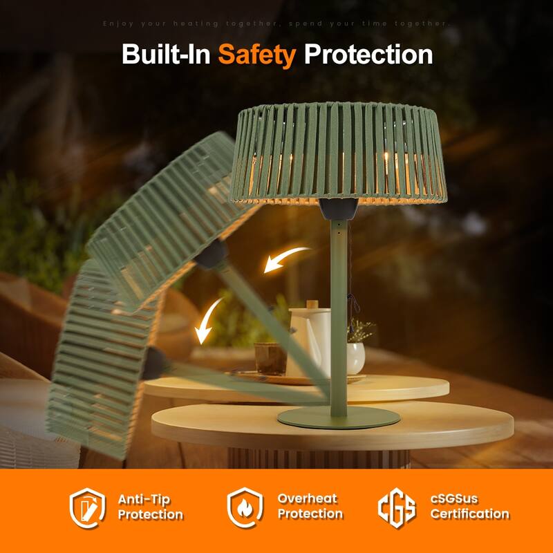 1500W Portable Tabletop Outdoor Halogen Electric Patio Heater