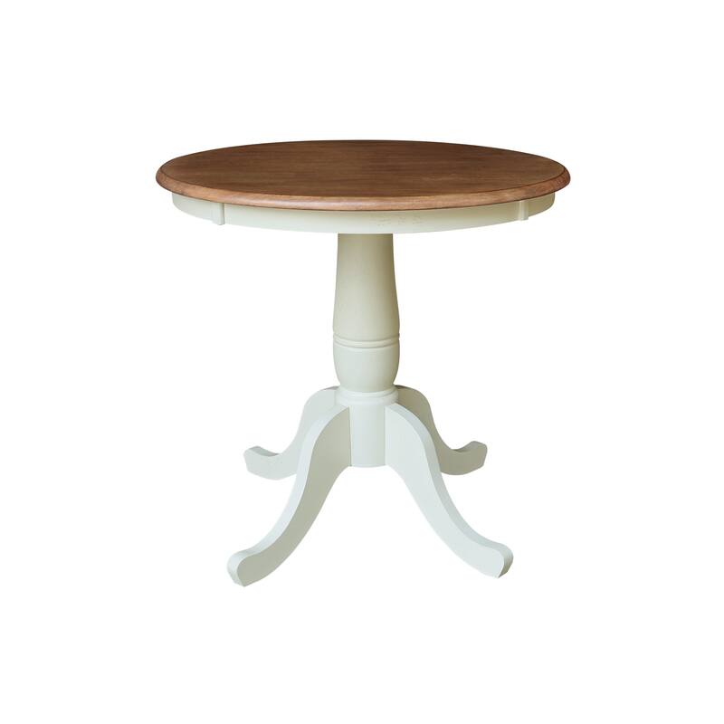 30" Round Pedestal Dining Table with 2 Madrid Ladderback Chairs - 3 Piece Dining Set