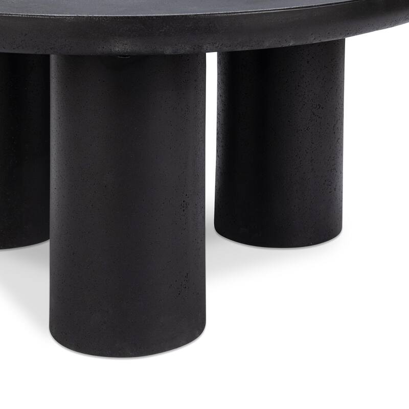 Classic Home Anzio Indoor Outdoor Coffee Table in Black Concrete