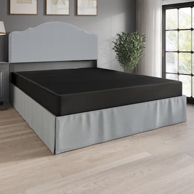 CraftPorch 5-Inch Metal Box Spring with Black Linen Cover