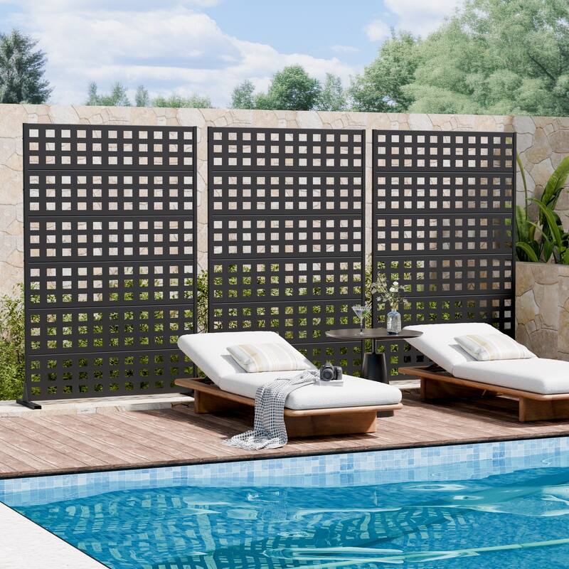 Outdoor Rectangle Privacy Screens Metal Screen Fence Panel