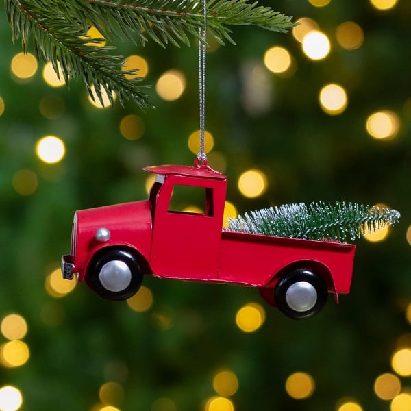 Vintage Truck with Christmas Tree Ornament