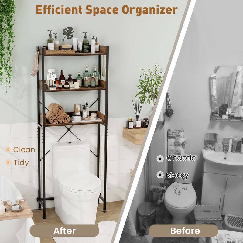 Costway 3-Tier Over-The-Toilet Bathroom Shelf Metal Frame Space Saver - See Details