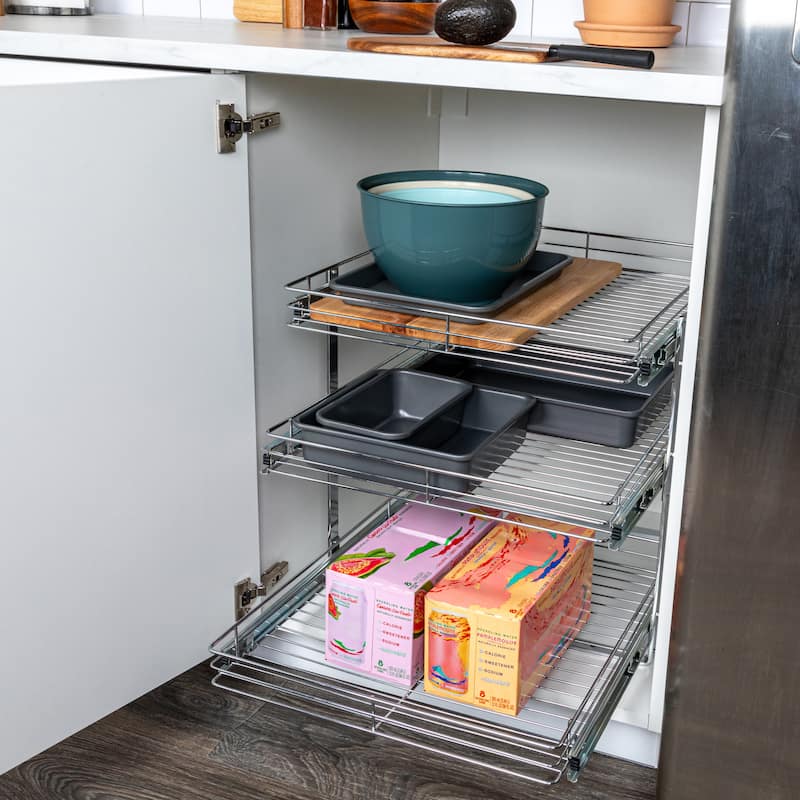 Household Essentials Chrome-Plated Steel Storage Organizer