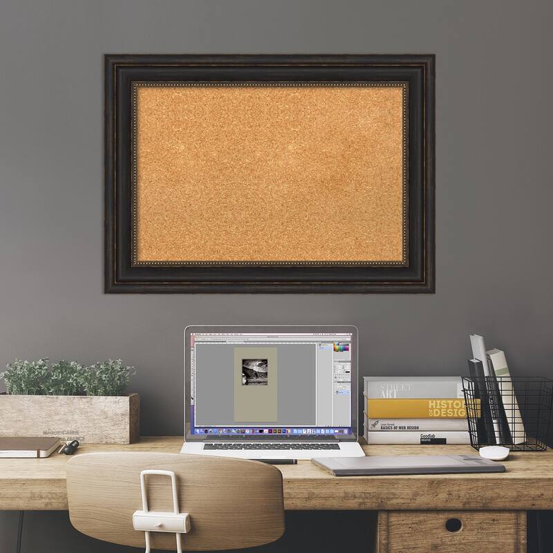 Accent Bronze Framed Cork Bulletin Memo Board