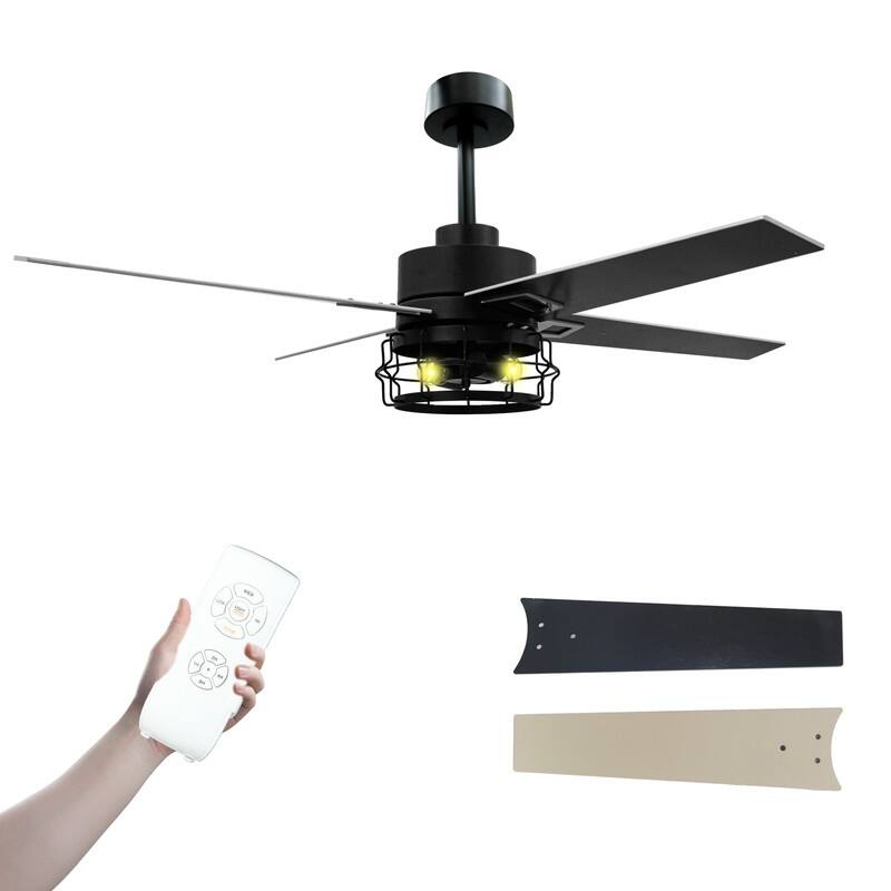 52 Inch Ceiling Fan with Lights and Remote Control, Reversible Airflow