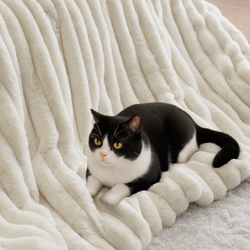 Madison Park Jasmine Ultrasoft Faux Fur Ribbed Comforter Set