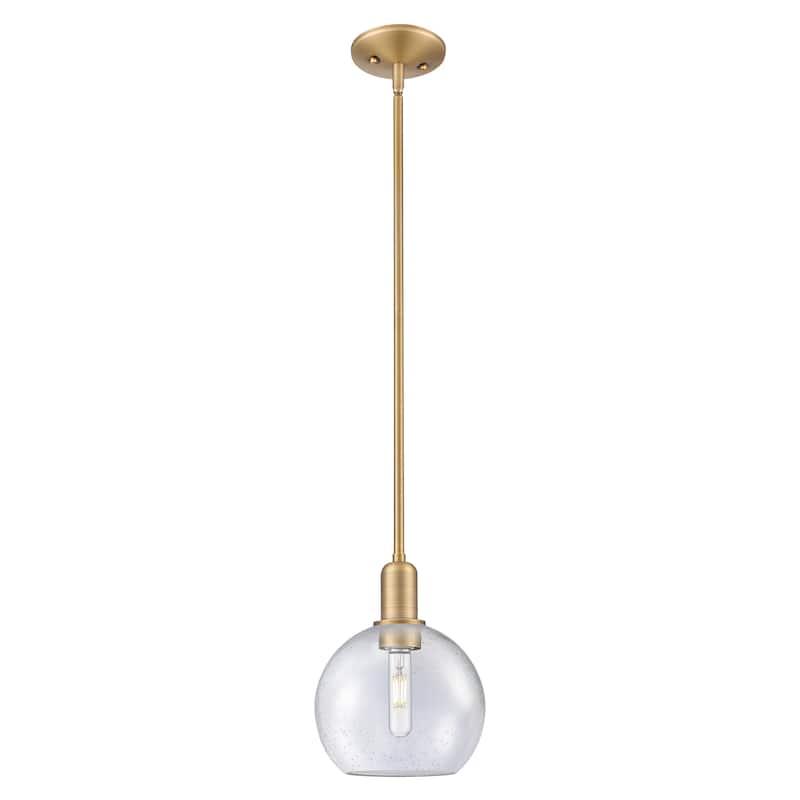 Innovations Lighting Endless Possibilities Arcadia - Athens - 1 Light 8" Stem Hung Mini Pendant - Brushed Brass/Seedy