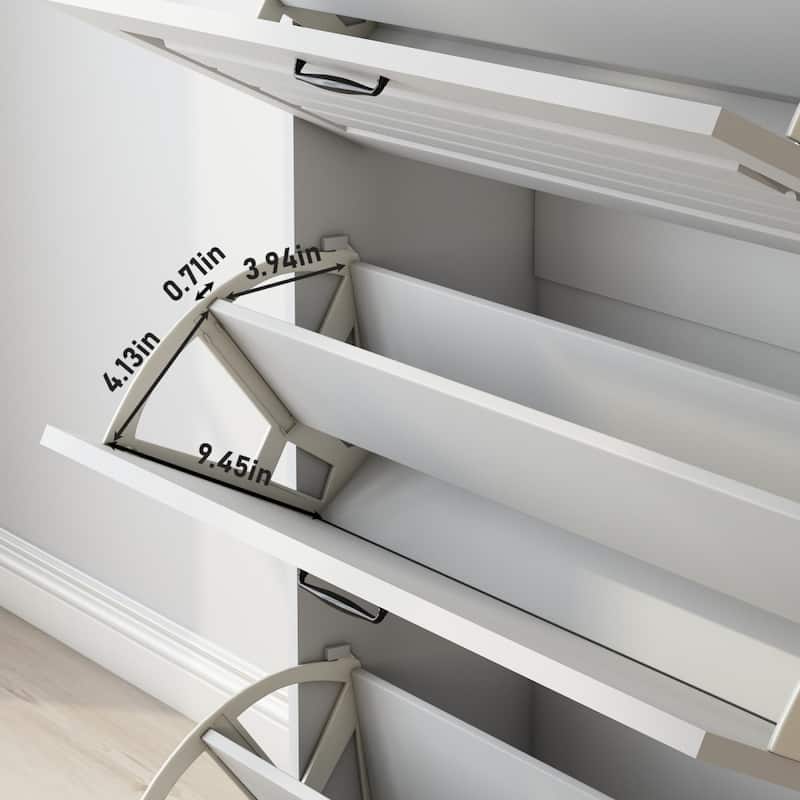 MDF Shoe Storage Cabinet with 3 Doors 2 Drawers