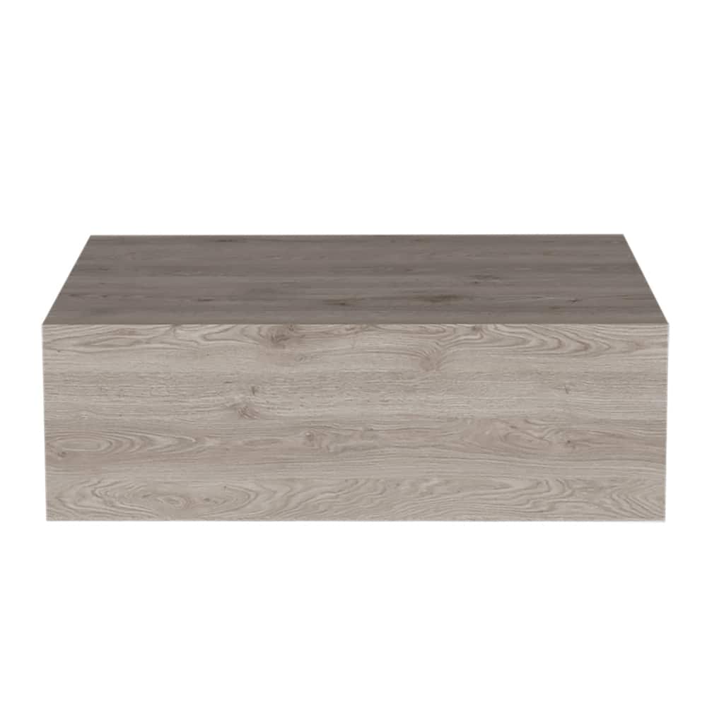 Wall-Mounted Nightstand with Spacious Surface and Drawer, Light Gray