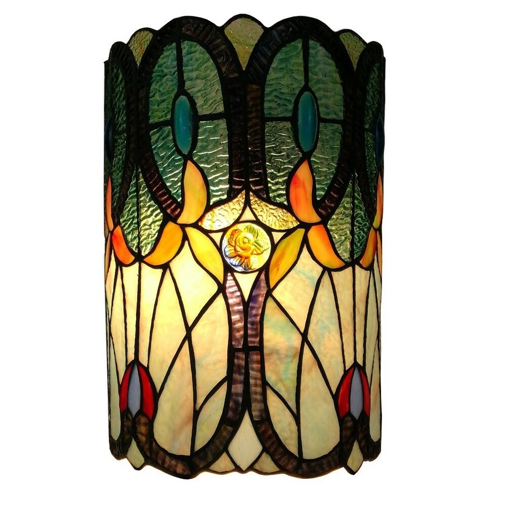 Tiffany Style Double light Floral Wall Sconce AM247WL10B Amora Lighting Bed Bath Beyond 13044297