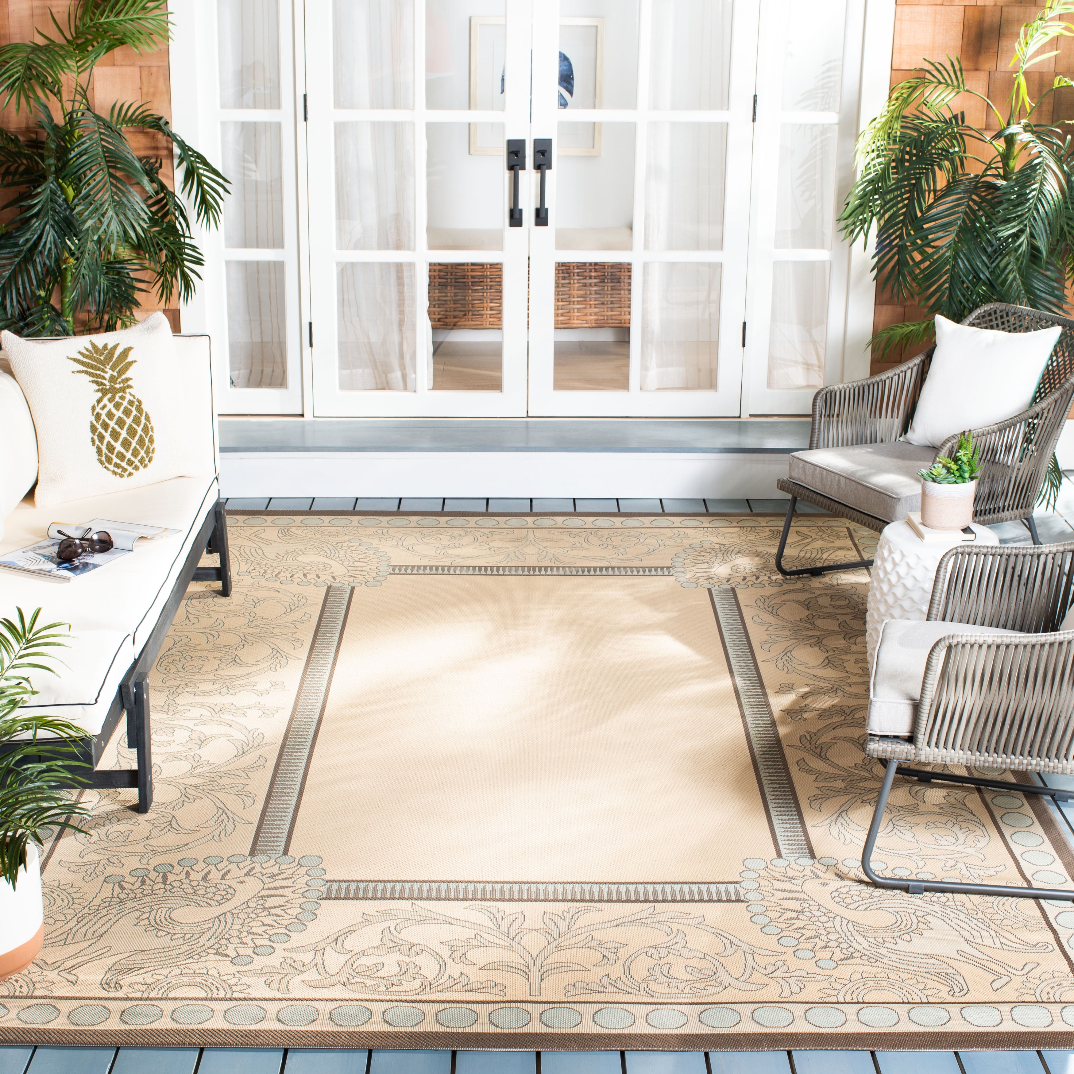 SAFAVIEH Courtyard Loris Indoor/ Outdoor Waterproof Patio Backyard Rug