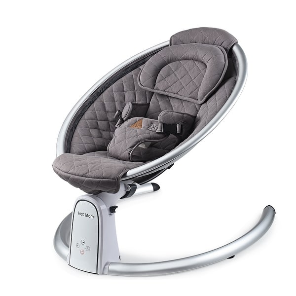 slide 2 of 6, Hot Mom Electric Cotton Baby Bouncer for Newborns and Infants Dark Grey