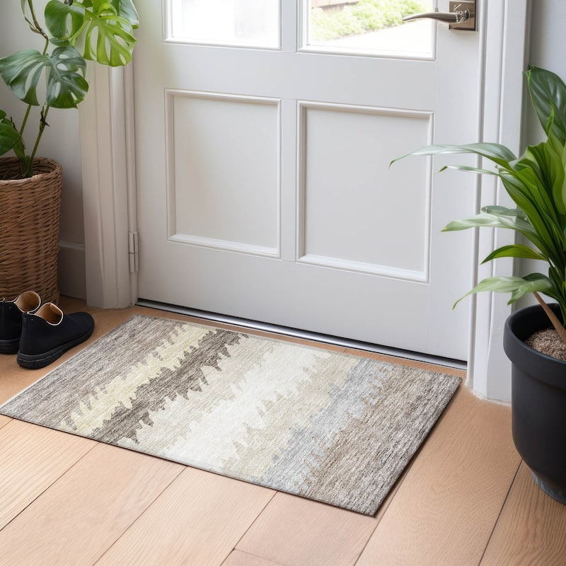 Premium Washable Super Soft Modern Ombre Mayfield Rug - Taupe - 1' 8" x 2' 6" - Rectangle
