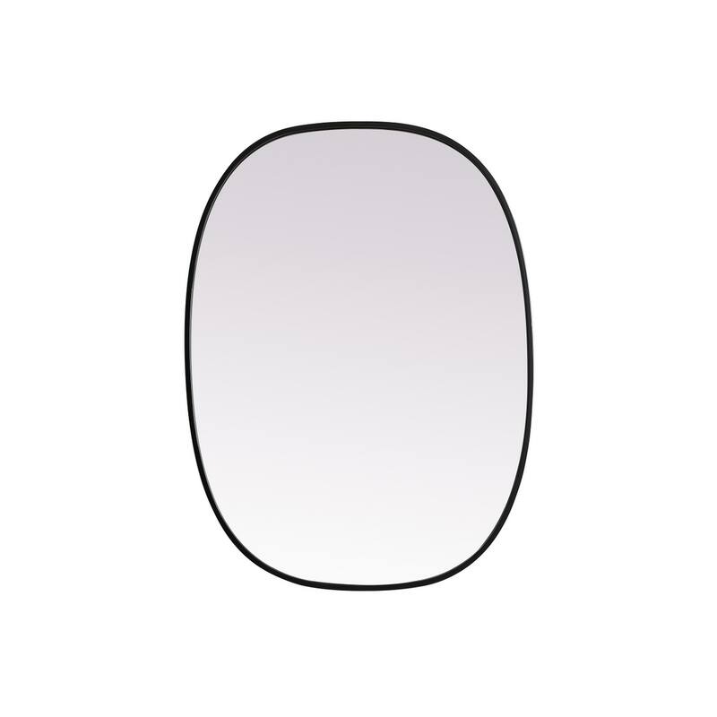 Indigo Home Metal Frame Oval Mirror 27x36 Inch - Black
