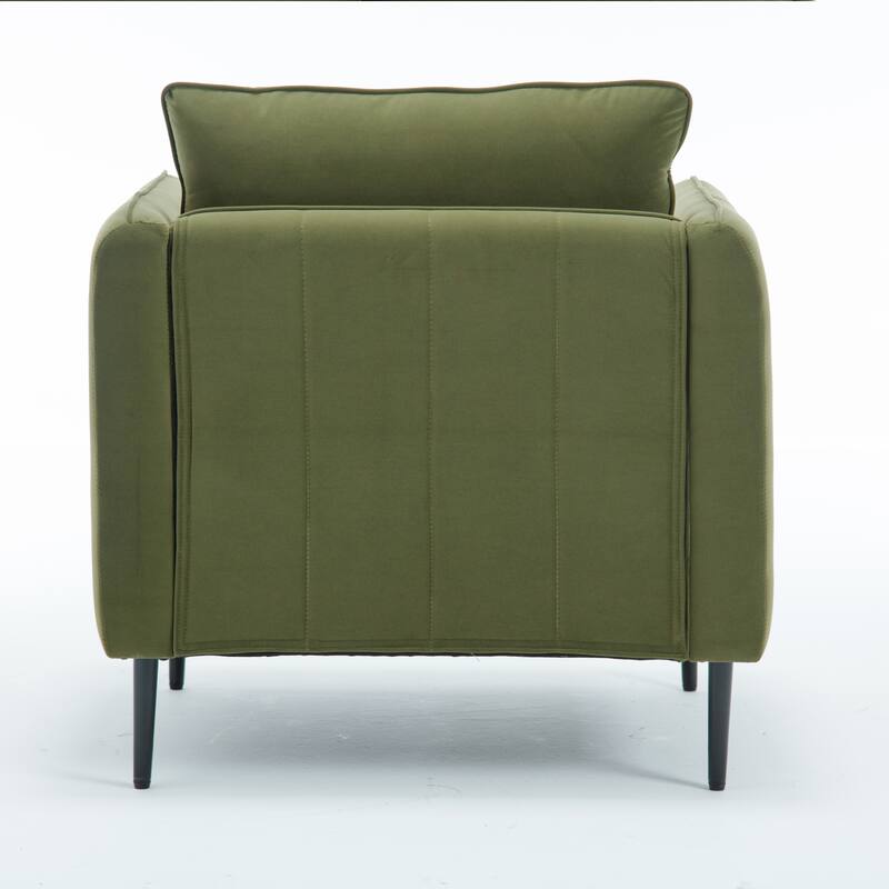 Modern Velvet Lounge Chair with Plush Cushions Sturdy Metal Frame and Removable Pillows - 32.68" x 29.13" x 35.04"
