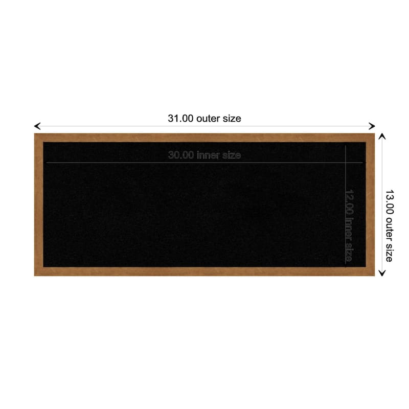 Carlisle Blonde Narrow Wood Framed Black Corkboard Bulletin Board - Board Size 30x12