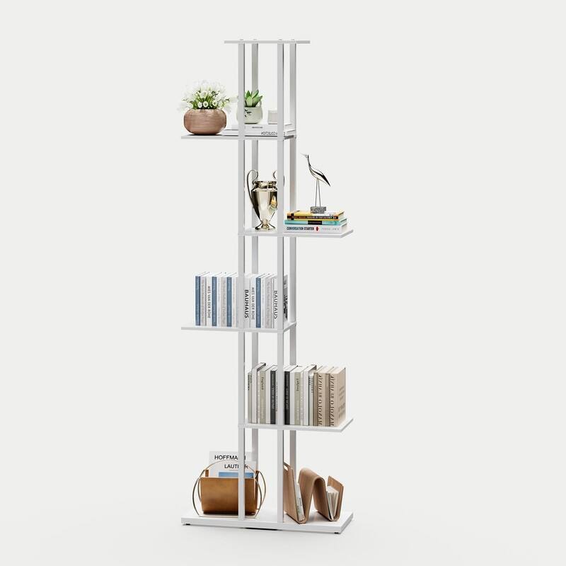 6-Tier Bookshelf - 9.4 x 20.8 x 62.2 inches - White
