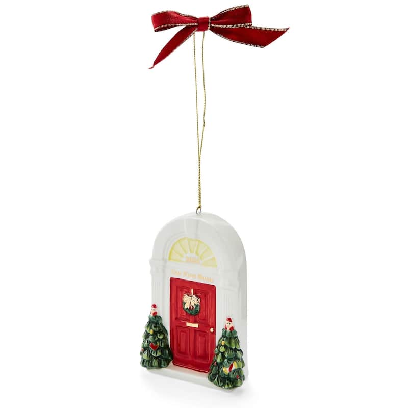 Spode Christmas Tree First Home Door Ornament - 2" D x 4" H - Multi