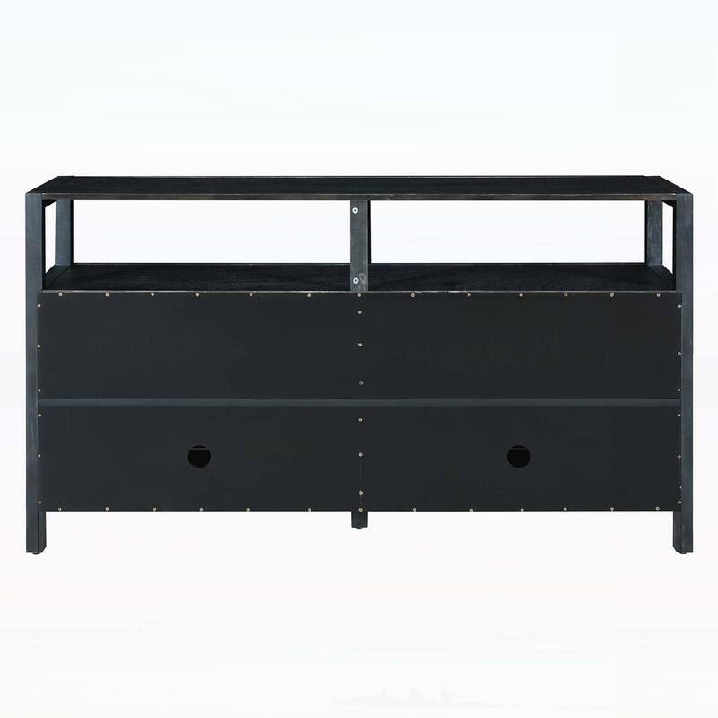 Bohemian-Inspired Rattan Storage Cabinet for Optimal Living and Dining Room Organization