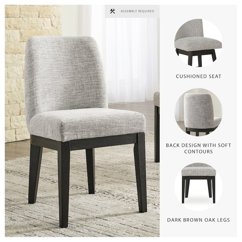 Burkhaus Dark Brown Dining Upholstered Side Chair, Set of 2 - 20.5" W x 24" D x 35.5" H