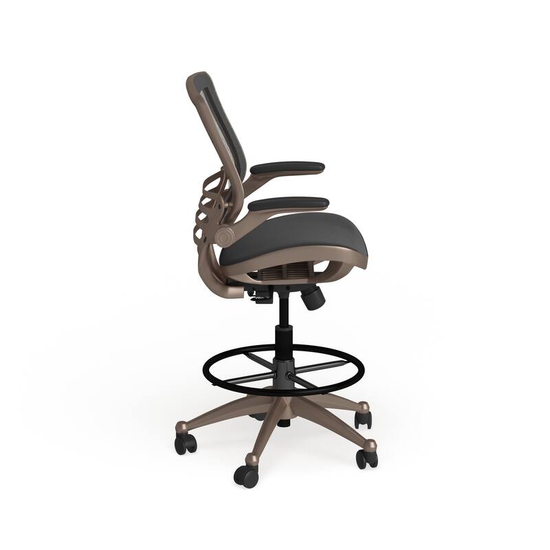 Mid-Back Swivel Office Chair with Adjustable Foot Ring
