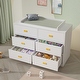 preview thumbnail 11 of 13, Dresser 6 Drawers With Baby Changing Table In White/Grey Golden Handle - 45.1"W